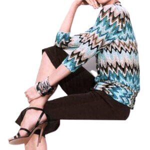 Chicos travelers chevron banded top size 2